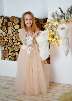 Lace Tulle Maxi Flower Girl Dress